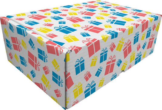 Raadhuis cadeaupakketdoos 4 - pakjes dessin - 30,5x21,5x11cm - 5 stuks