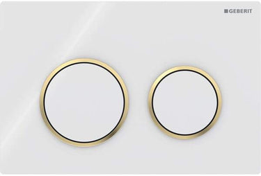 Geberit 115.085.kk.1 - omega20 bedieningspaneel - 2-toets spoeling - rond - wit goud wit