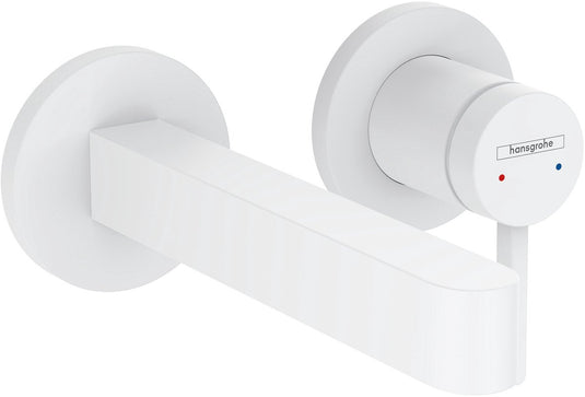 Hansgrohe finoris - inbouw wastafelmengkraan - ééngreeps bediening - met afvoerplug - 168mm - mat wit
