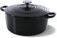 Bk bourgogne braadpan gietijzer 20cm 2.5l - inductie braadpan - gietijzeren braadpan - ovenbestendig tot 230 graden - deksel met druipringen - wit geëmailleerde binnenkant - zwart