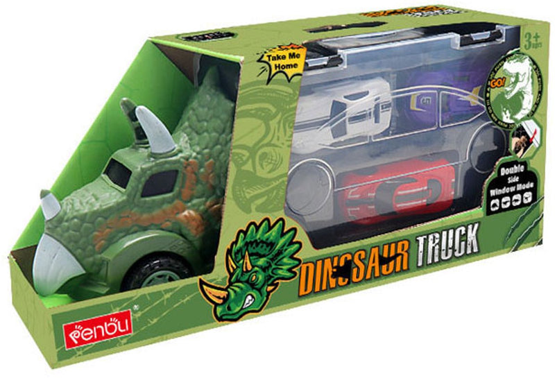 Afbeelding laden in galerijviewer, Lobbes speelgoed bv dino transporter met auto's groen
