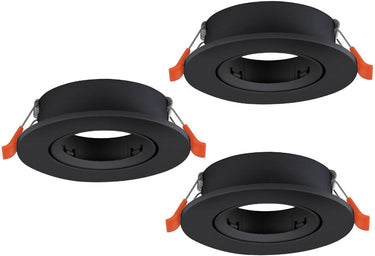 Eglo barranco inbouwspot - gu10 - ø 9 cm - zwart - set van 3 stuks - kantelbaar