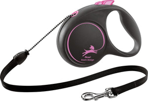 Flexi | rollijn black design cord roze m