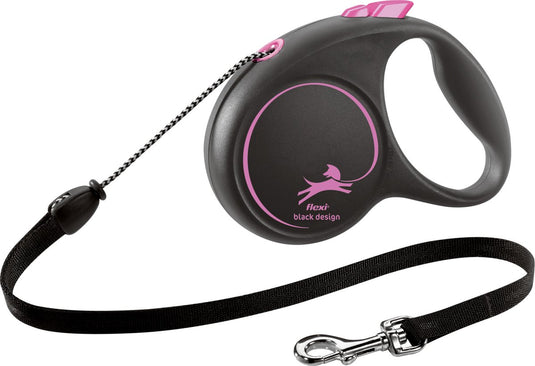 Flexi | rollijn black design cord roze m