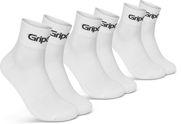 Gripgrab - ride low cut zomer fietssokken 3 paar korte coolmax sokken - unisex - wit
