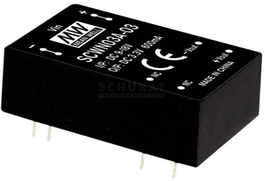 Mw mean well scwn03e-05 dc dc-convertermodule 600 ma 3 w aantal uitgangen: 1 x inhoud 1 stuk(s)