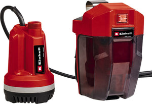 Einhell accu dompelpomp ge-sp 18 li solo - power x-change - 18 v li-ion - 5.000 l u - max. opvoerhoogte: 8 m - max. dompeldiepte: 4 m - afzuigend tot: 15 mm - stroomkabel: 5 m - excl. accu en lader
