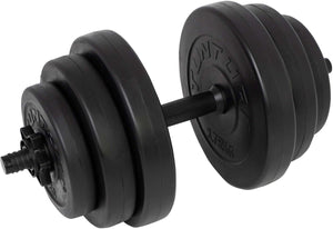 Tunturi dumbbellset - halterset - totaal 15 kg - zwart vinyl - incl. gratis fitness app