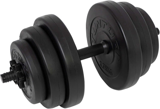Tunturi dumbbellset - halterset - totaal 15 kg - zwart vinyl - incl. gratis fitness app