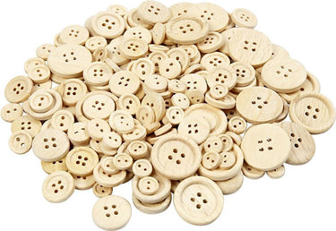 Creativ company houten knopen, d: 8-23 mm, 440 assorti