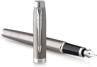 Parker im vulpen | roestvrij staal met chromen afwerking | fijne punt met blauw inktpatroon | met geschenkdoos