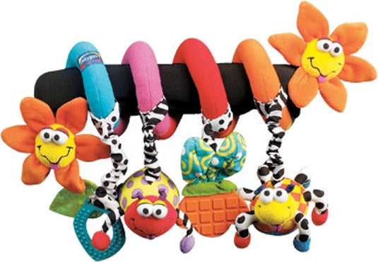 Playgro boxspiraal amazing garden twirly whirly - kinderwagen speeltje - speelgoed baby - baby speelgoed - activiteitenspiraal baby speelgoed 6 maanden -baby speelgoed 1 jaar - baby kinderwagen