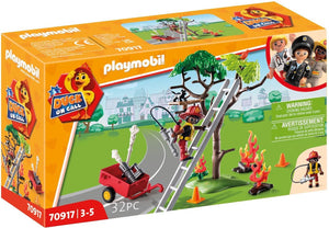 Playmobil duck on call - brandweeractie. red de kat! - 70917