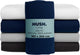 Hush. living hush living - hoeslaken percale 160x20xx+30cm - 100% katoen - 200tc - extra fris en koel - sterk en slijtvast - elastiek rondom - navy
