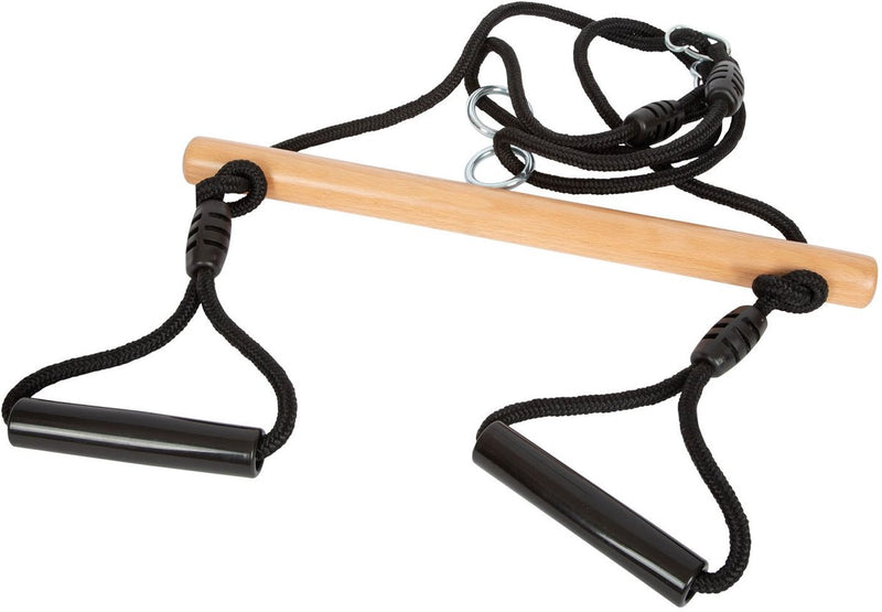 Afbeelding laden in galerijviewer, Small foot - houten trapezeschommel met gymnastiekringen black line
