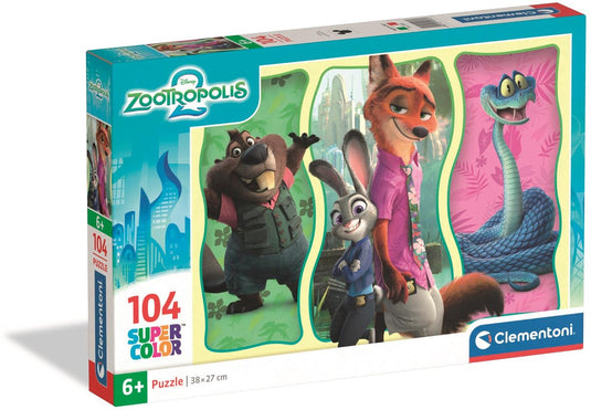 Clementoni - puzzel - 104 stukjes - disney zootropolis 2 - super - vanaf 6 jaar