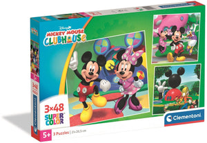 Clementoni kinderpuzzels mickey mouse club house - 3 puzzels van 48 stukjes - puzzel en legpuzzel set - educatief speelgoed voor kinderen vanaf 4 jaar