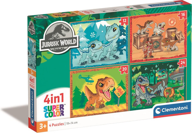 Afbeelding laden in galerijviewer, Clementoni legpuzzel 4in1 jurassic world
