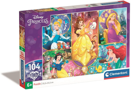 Clementoni - puzzel - 104 stukjes - briljant prinses - puzzel voor kinderen - vanaf 6 jaar