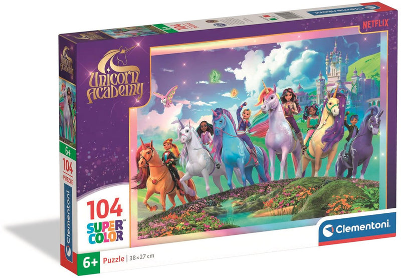 Afbeelding laden in galerijviewer, Clementoni puzzel unicorn academy - 104dlg.
