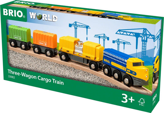 Brio vrachttrein met drie wagons - 33982
