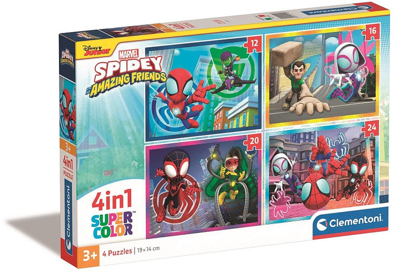 Afbeelding laden in galerijviewer, Clementoni legpuzzel 4in1 spidey and his amazing friends
