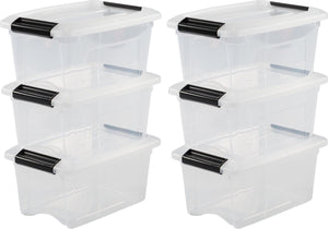 Iris new topbox opbergbox - 5l - kunststof - transparant zwart - set van 6