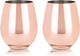 Viski stemless wijnglas - rvs - 532ml - koperkleurig - set van 2