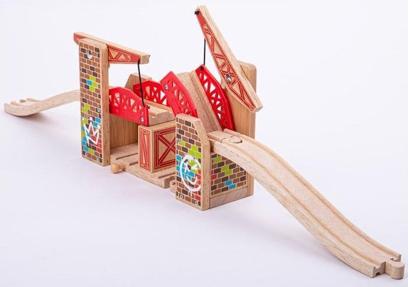 Afbeelding laden in galerijviewer, Bigjigs rails - brug - dubbele hefbrug - graffiti
