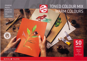Talens toned paper mix warm, a3, 180 g, 50 vellen,