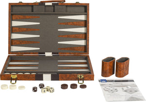 Buffalo backgammon piping bruin 38x24 cm