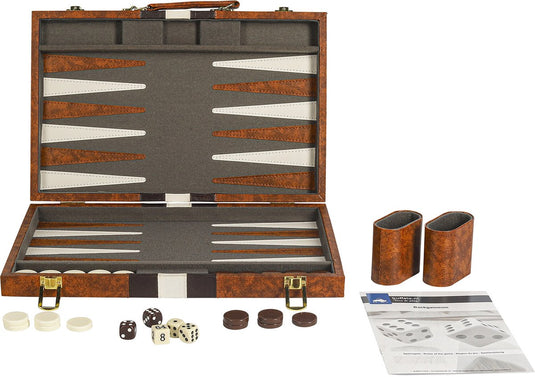 Buffalo backgammon piping bruin 38x24 cm
