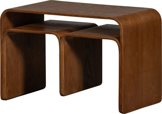 Woood frey multifunctionele bijzettafel - hout - walnoot - 40x60x32
