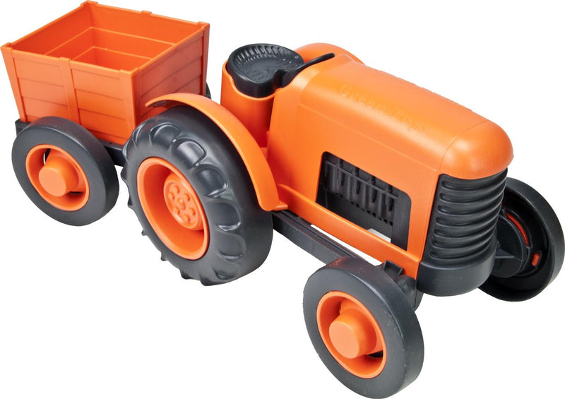 Afbeelding laden in galerijviewer, Green toys speelgoed tractor met aanhangwagen -
