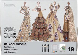 Winsor newton 0290199 mixed media fashion set 19-delig – promarker, kleurpotloden fineliner