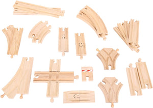 Bigjigs houten rails uitbreidingsset, 25dlg.