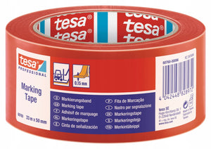 Tesa flex serie - pvc waarschuwingslint - 33m x 50mm - rood