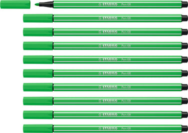 Stabilo stablio pen 68 - premium viltstift - loofgroen - doos 10 stuks