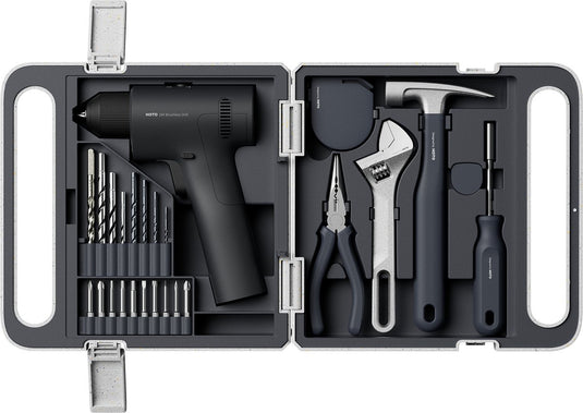 Hoto 16v cordless drill tool kit brushless – accuboormachine gereedschapsset borstelloos – complete gereedschapsset – 50 nm – 2 snelheden – usb-c oplaadbaar – inclusief handgereedschap bits