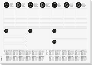 Sigel bureauonderlegger met weekplanner en to do list formaat a3 met kalender 2026 2027 30 vel afscheurbaar