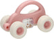 Cavallino peuter speelgoedauto met rammelaar - pastel roze