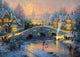 Schmidt kinkade dorp in de sneeuw