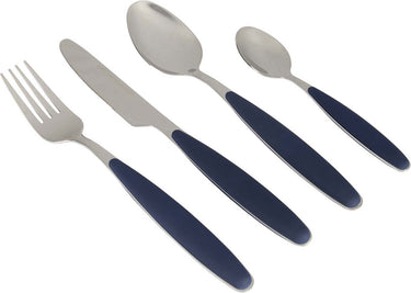 Gimex bestek - marineblauw - soft touch heft - 16-delig