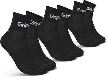 Gripgrab - ride low cut zomer fietssokken 3 paar korte coolmax sokken - unisex - zwart