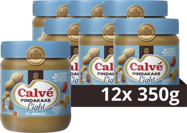 Calvé pindakaas light - 12 x 350 gram - voordeelverpakking