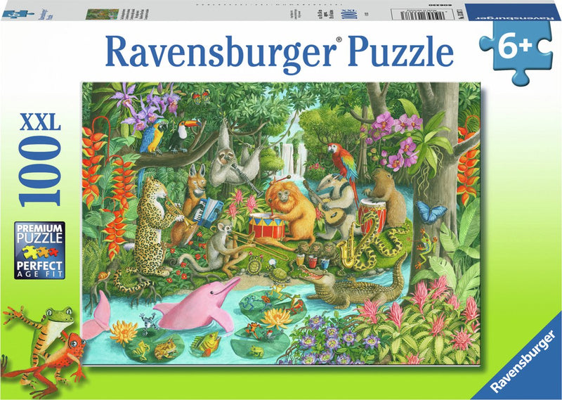 Afbeelding laden in galerijviewer, Ravensburger puzzel het jungle-orkest - legpuzzel - 100 xxl stukjes
