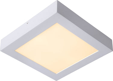 Lucide brice-led - plafonnière (plafondlamp) badkamer - led dimbaar - 1x22w 3000k - ip44 - wit