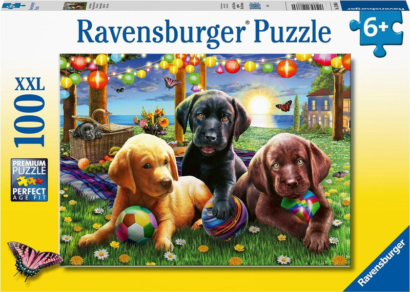 Afbeelding laden in galerijviewer, Ravensburger puzzel honden picknick - legpuzzel - 100 stukjes
