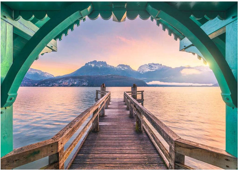 Afbeelding laden in galerijviewer, Ravensburger – legpuzzel – footbridge at lac d'annecy - 1000 stukjes – 70 x 50 cm

