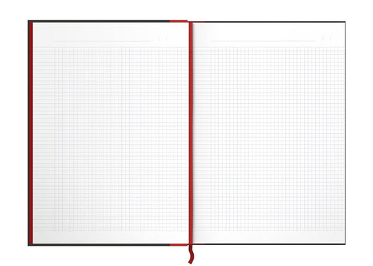 Oxford notitieboek gebonden black and red a4 ruit 5mm